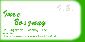 imre bosznay business card